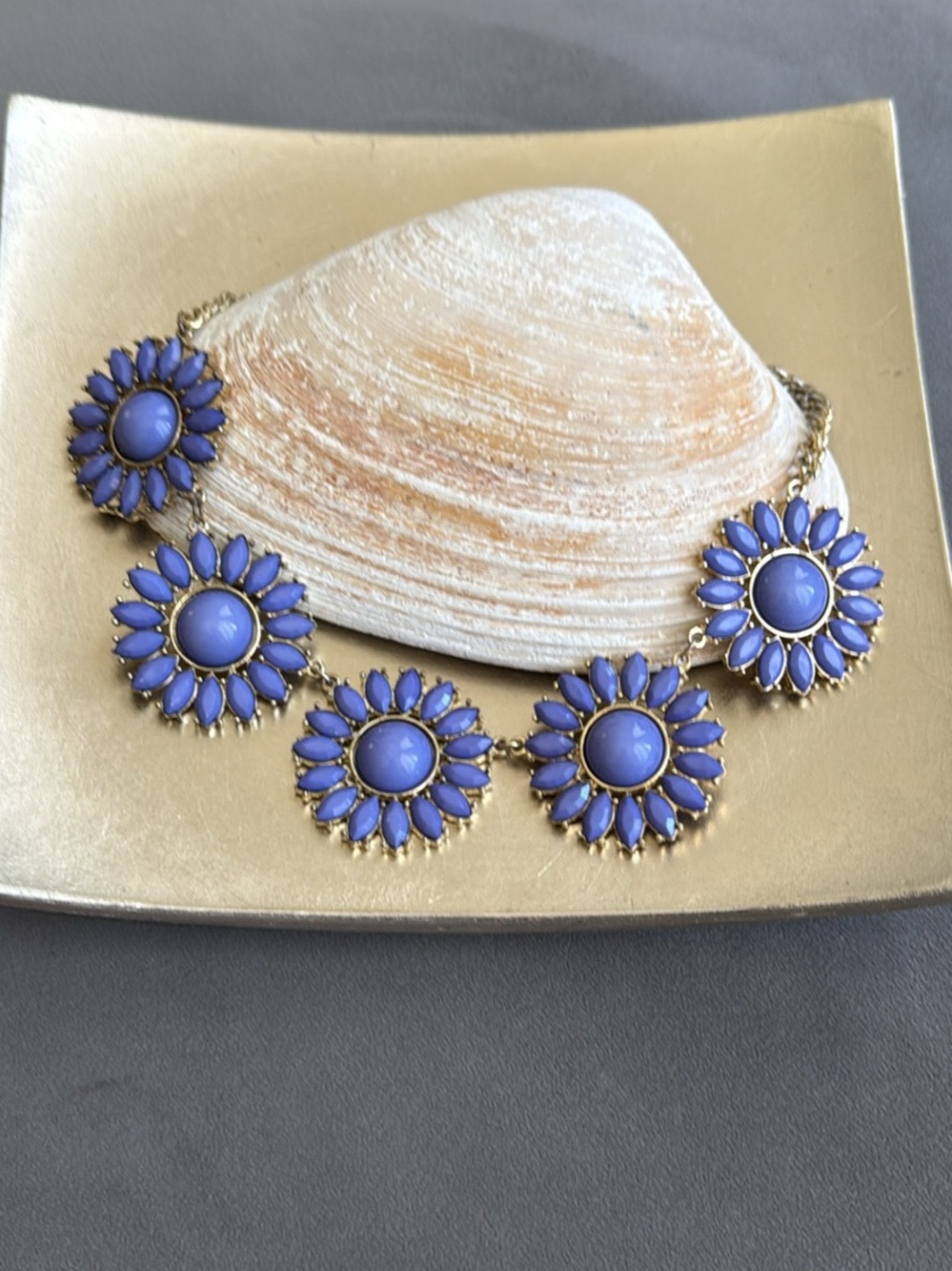 Purple Floral Statement Necklace - Women Jewelry